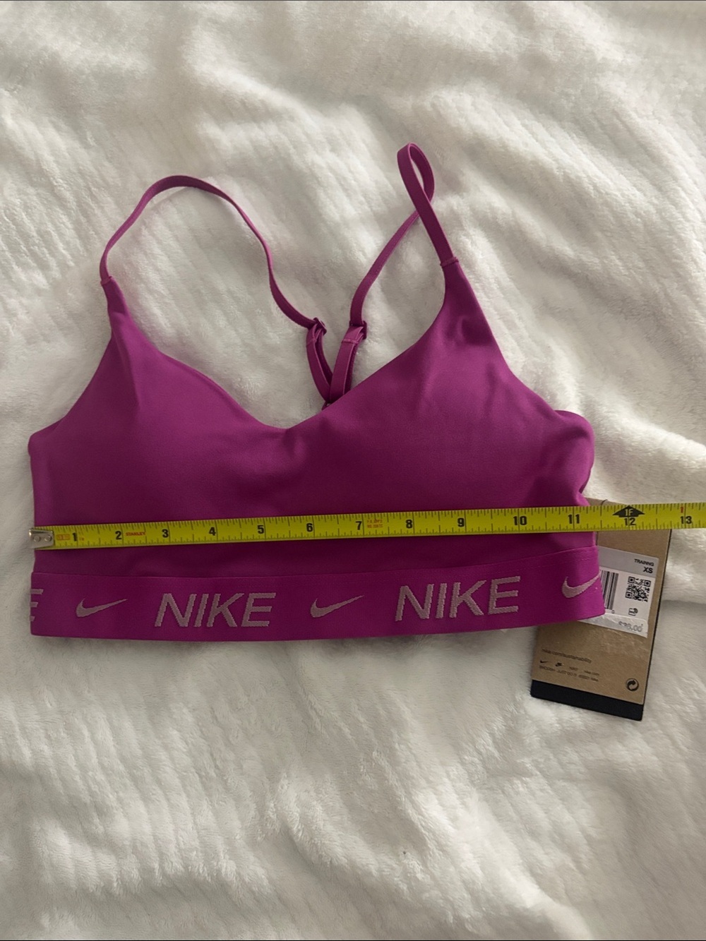 Nike Women's Magenta Logo Elastic Sports Bra - Picture 4 of 6